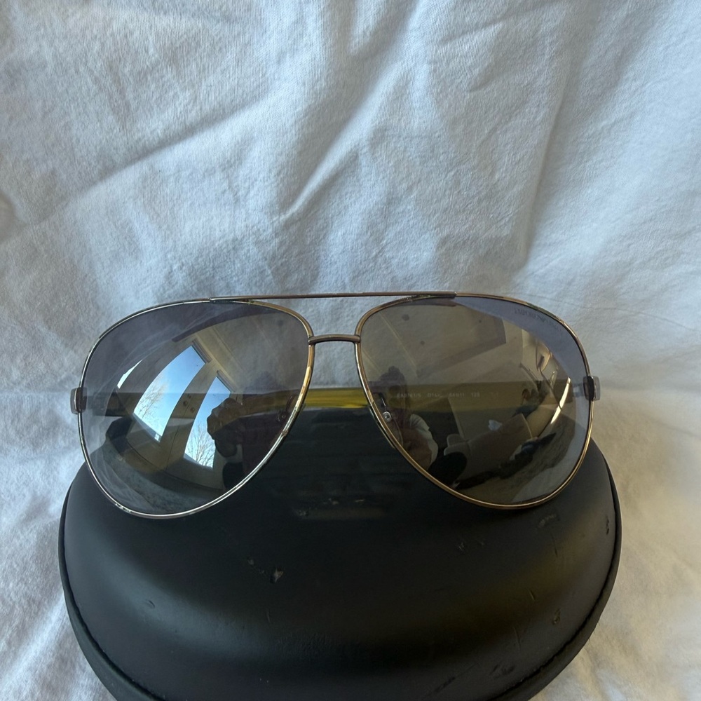 Emporio Armani Silver Aviator Sunglasses